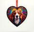 Beagle Stained Glass Effect Heart Suncatcher